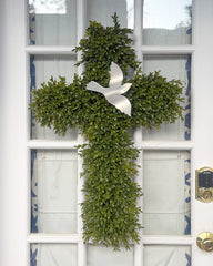 Cross Boxwood Wreath