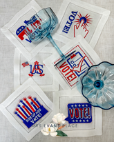 Vote Cocktail Napkins in Red, White, and Blue (6)