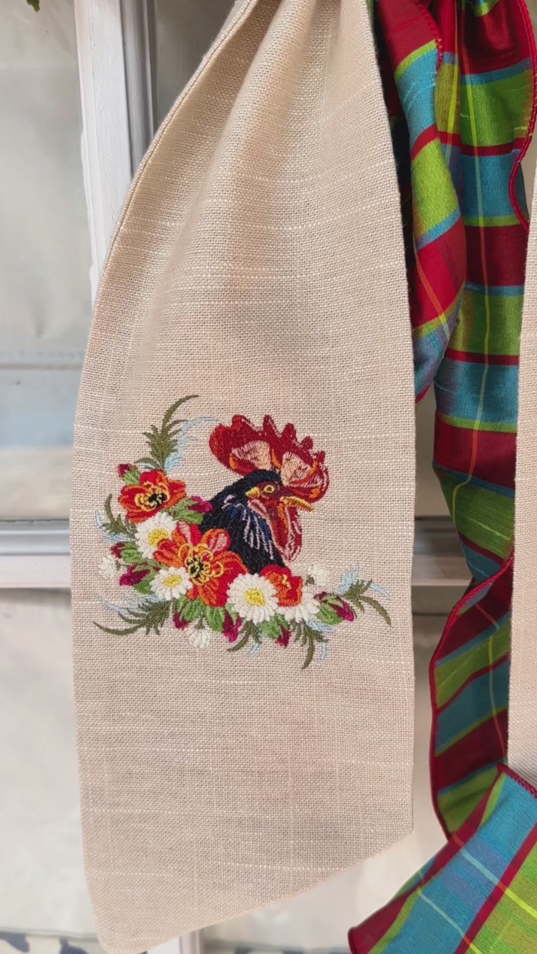 Rooster Wreath Sash