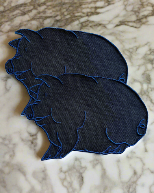 Lil’ Piggy Cocktail Napkins (4) Blue