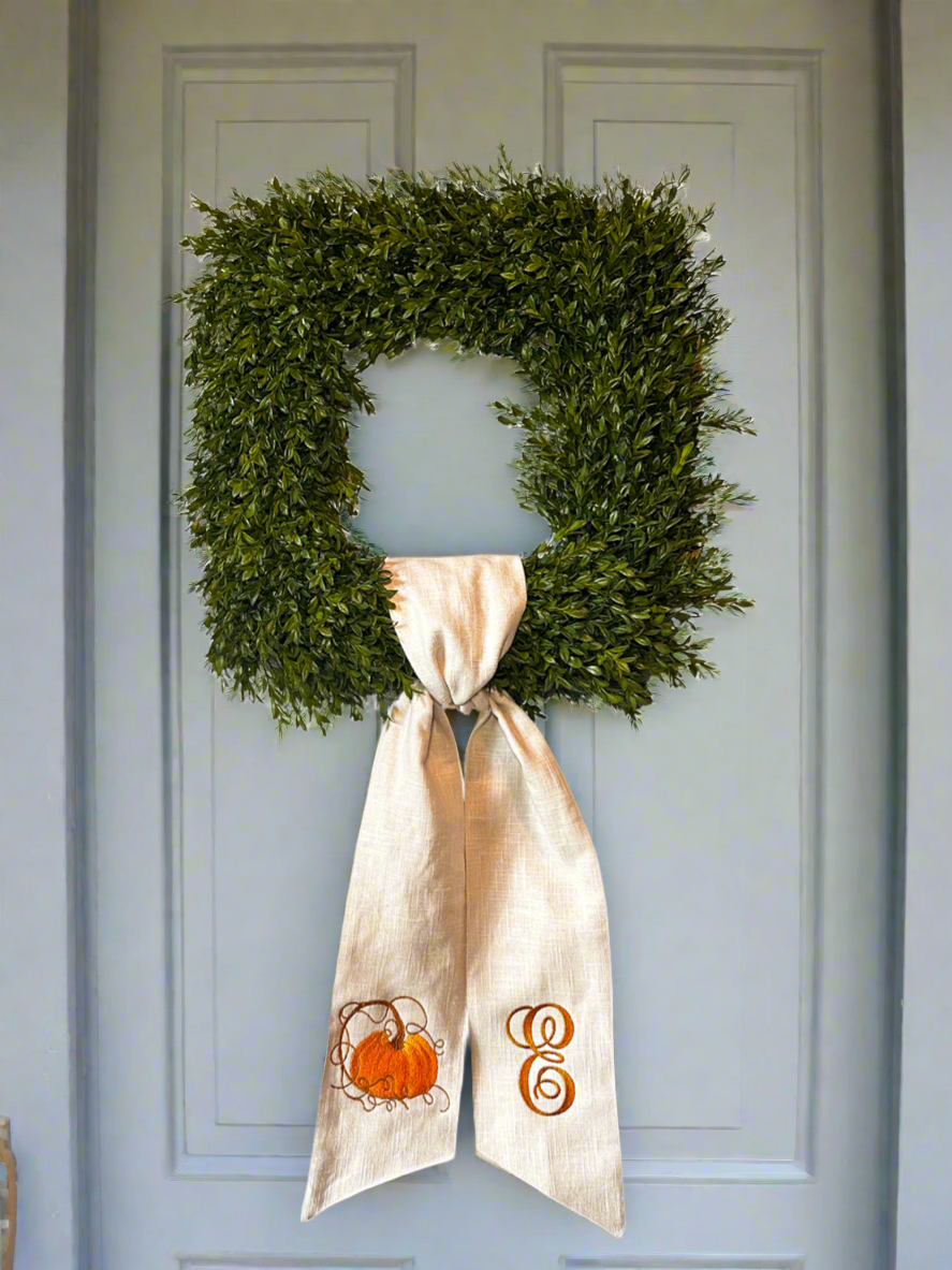 Fall Pumpkin Wreath Sash