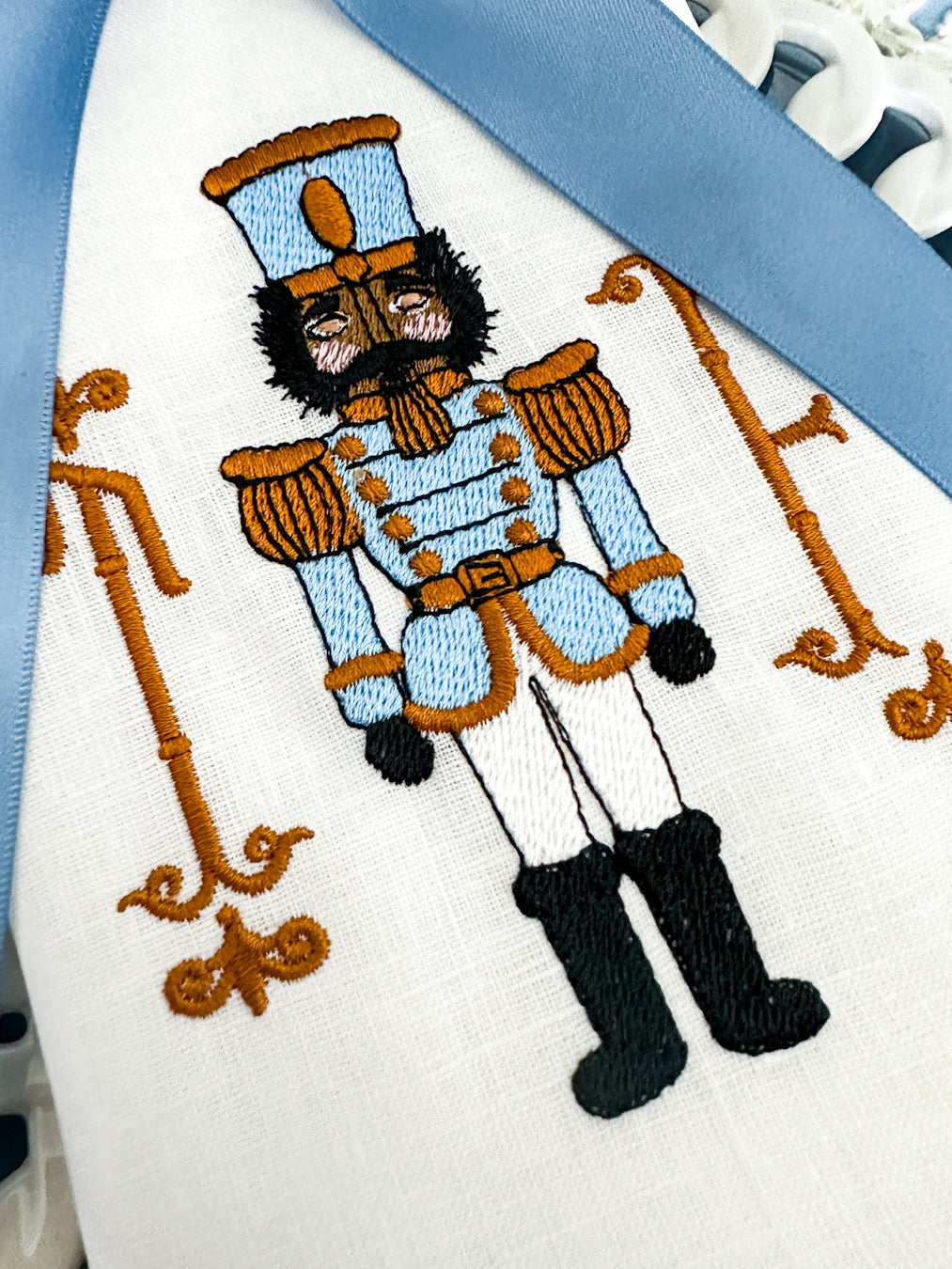 Embroidered Monogrammed Christmas Nutcracker Dinner Napkin (1)