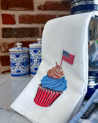 Embroidered Cupcake Tea Towel