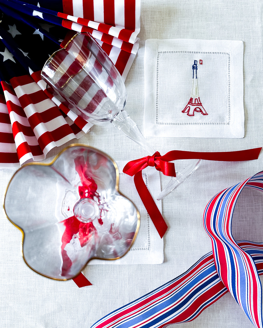 USA OLYMPIC EIFFEL COCKTAIL NAPKINS (4)