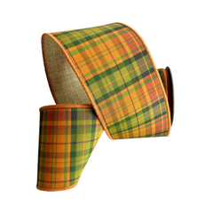 4" Fall Plaid Ribbon