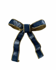 1” Velvet Ribbon/Dusty Blue Gold