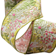 3" jacquard mix floral ribbon