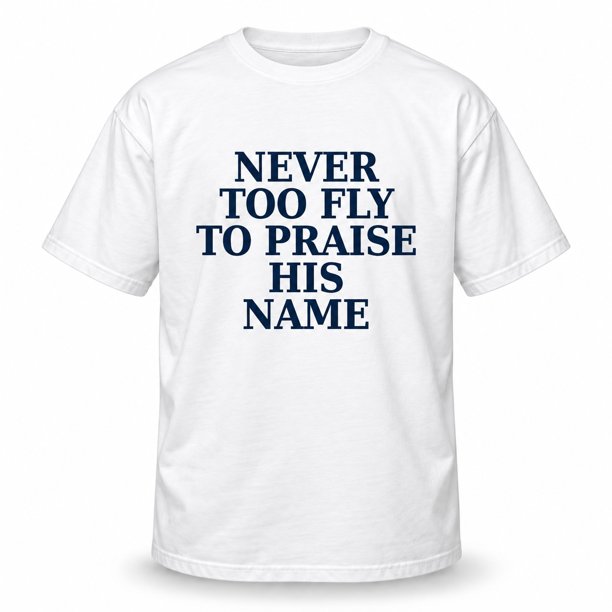 Never Too Fly to Praise His Name™ | Front + Back Faith Tee & Sweatshirt