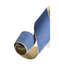 4" Lush Velvet Ribbon (Dusty Blue with Gold Trim)