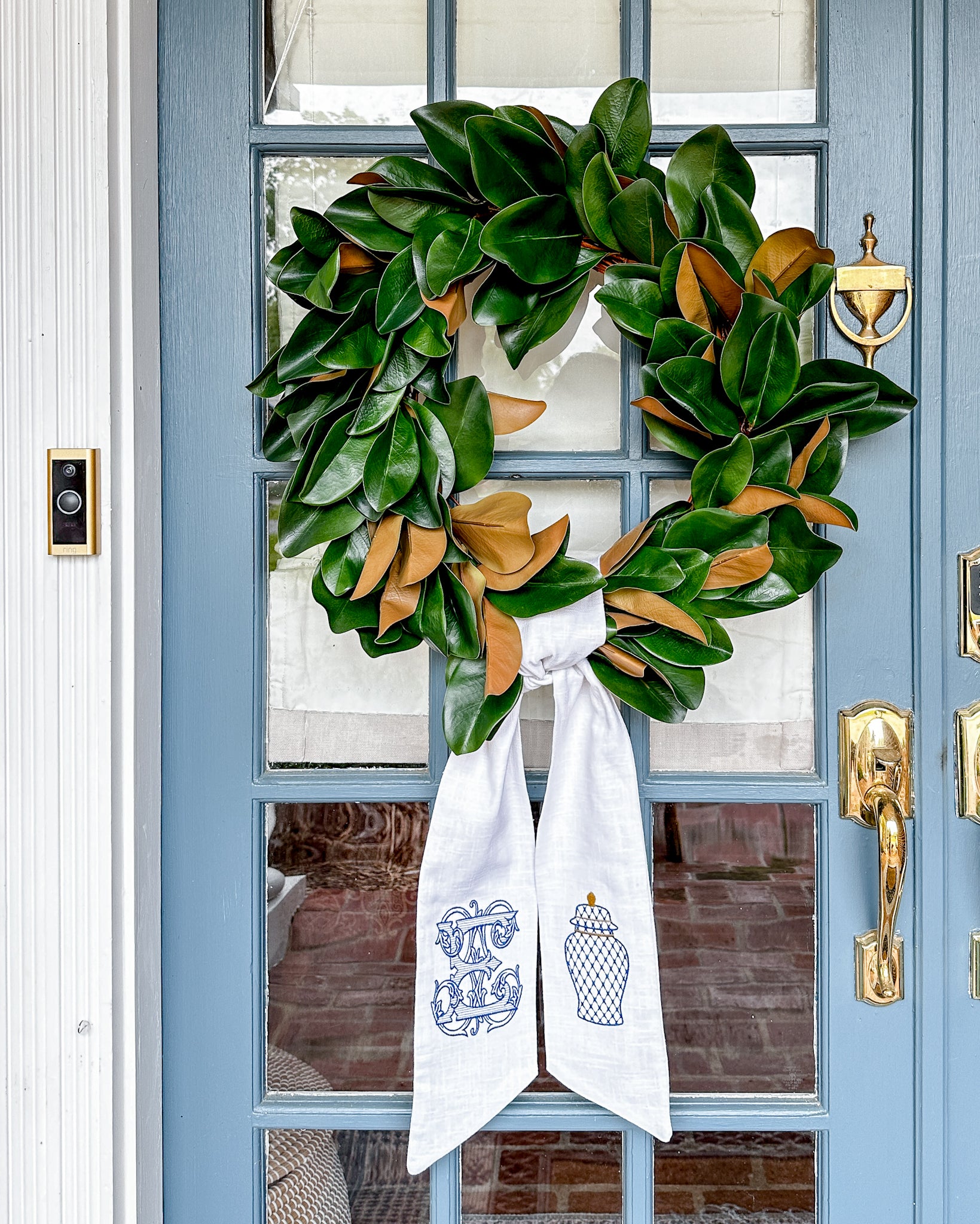 27" NATURAL TOUCH MAGNOLIA LEAF WREATH