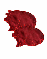 Lil’ Piggy Cocktail Napkins (4) Red