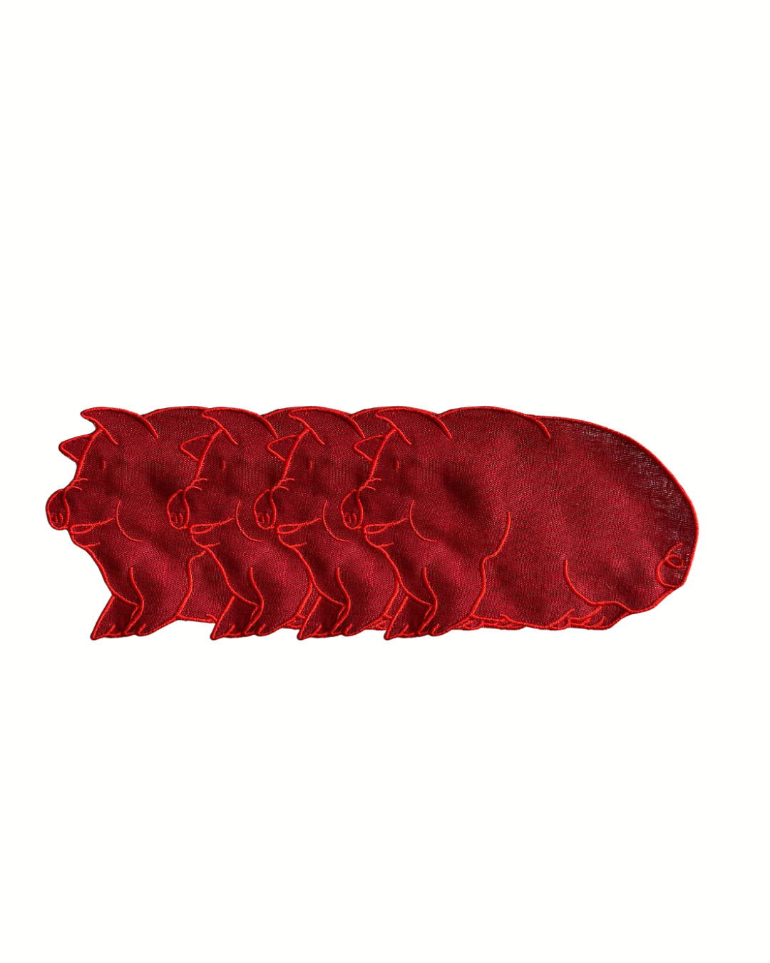 Lil’ Piggy Cocktail Napkins (4) Red