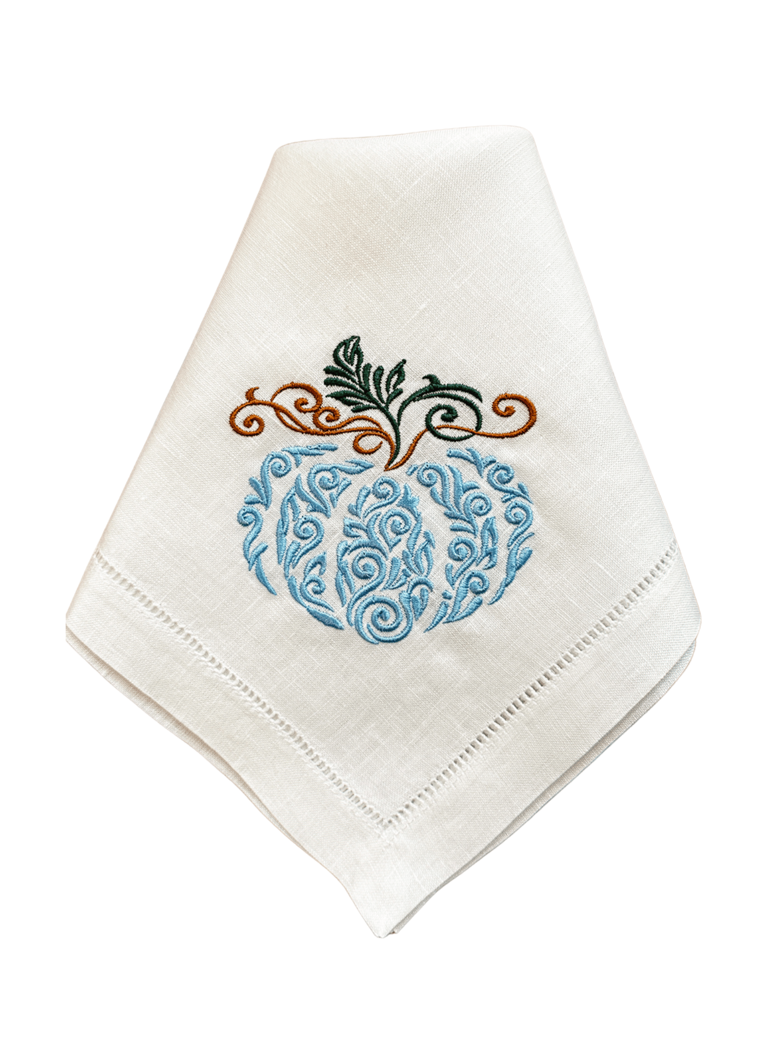 Scroll Pumpkin Monogrammed Dinner Napkin (1)