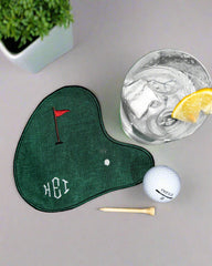 golf course shaped cocktail napkin